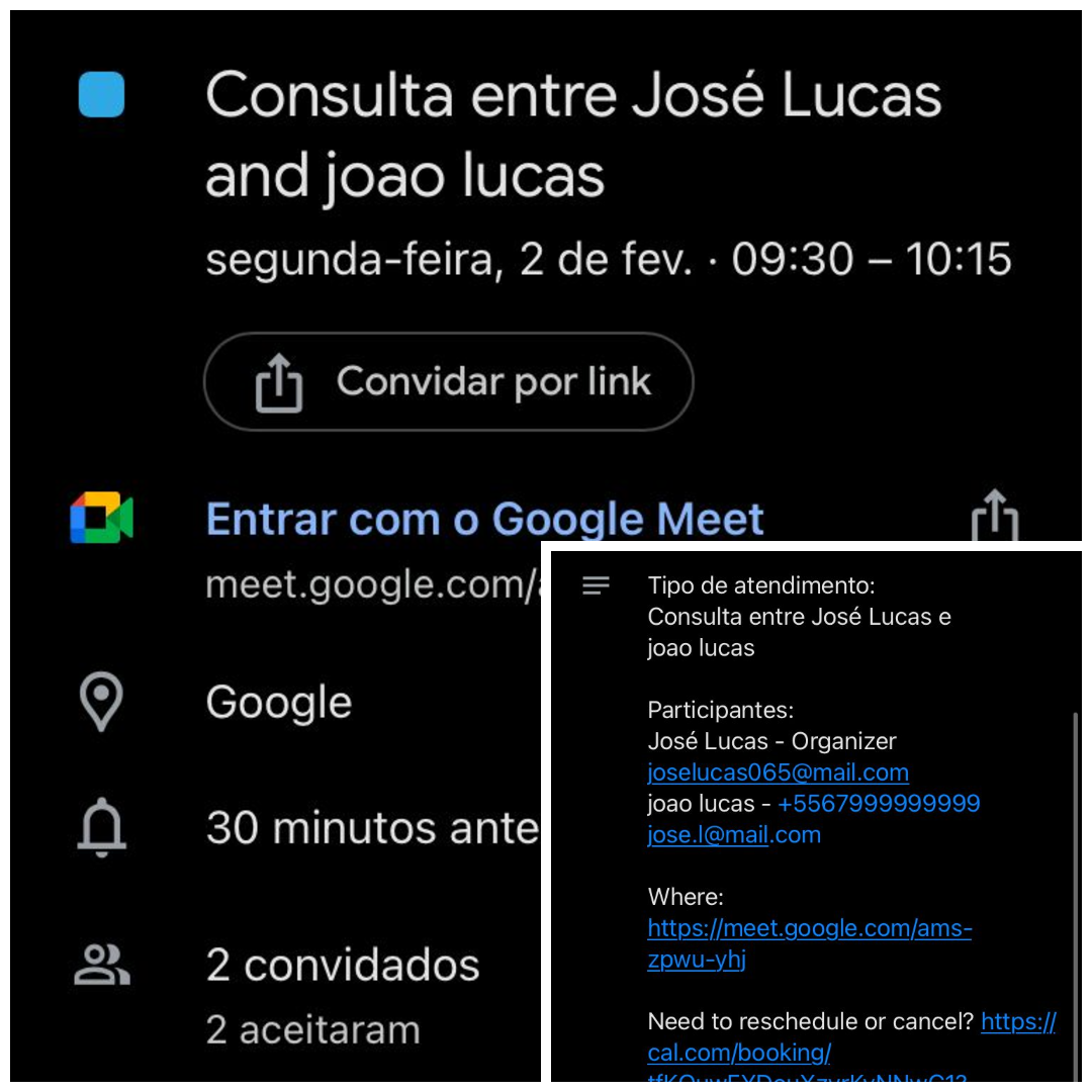 Evento criado automaticamente no Google Calendar
